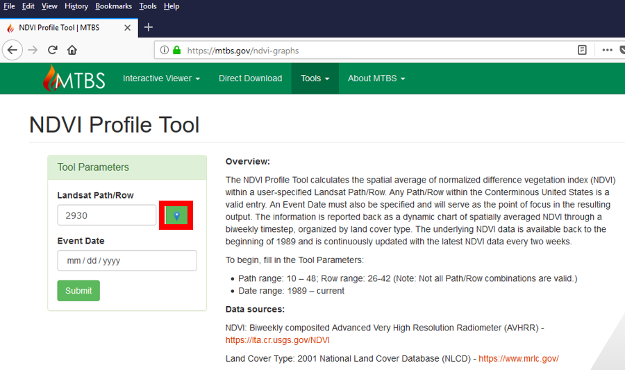 Figure 2. Screenshot of the NDVI Tool Map Maker Icon.